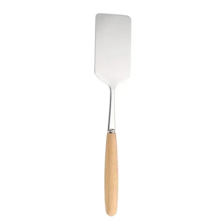 Stainless Steel Square Head Steak Cooking Spatula Wood Handle Pizza Shovel Pancake Beef Turner Scraper BBQ Utensils For Kitchen - Image 5