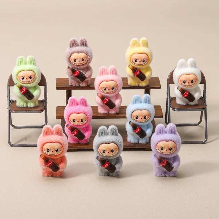 Lovely Coke Bottle FlockedFigure Decorative Pendant Desktop Dolls Car Ornaments Toy Birthday Giftsv
