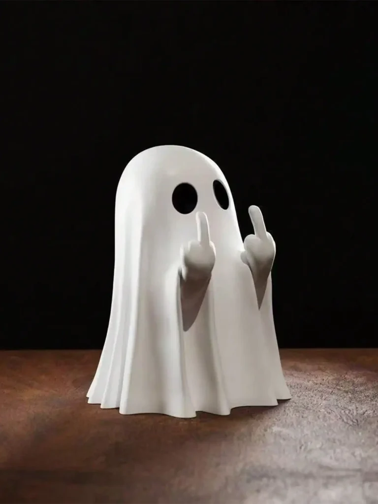 6pcs index finger ghost statues, terrifying ghost decorations, interesting Halloween decorations, tabletop ornaments