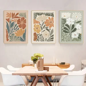 Fashion Colorful Floral Design Canvas Painting Prints Abstract Flowers Wall Decorative Poster Simple Home Decor Art Picture