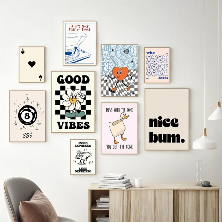 Simplicity Vintage Pink Cartoon Print Canvas Posters Wall Art Poster Home Decor Canvas Print Painting  Living Room Bedroom Decor - Image 3