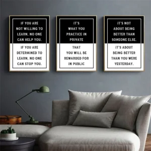 Simple Black White Inspirational Quotes Wall Decor Prints Fashion Motivational Canvas Poster Modern Home Art Decorative Picture