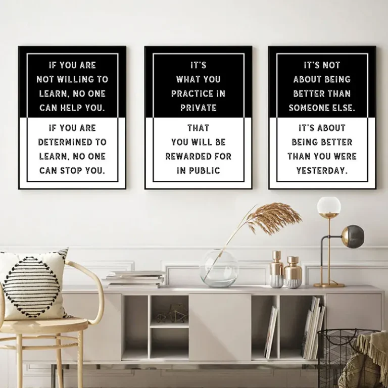 Simple Black White Inspirational Quotes Wall Decor Prints Fashion Motivational Canvas Poster Modern Home Art Decorative Picture - Image 3