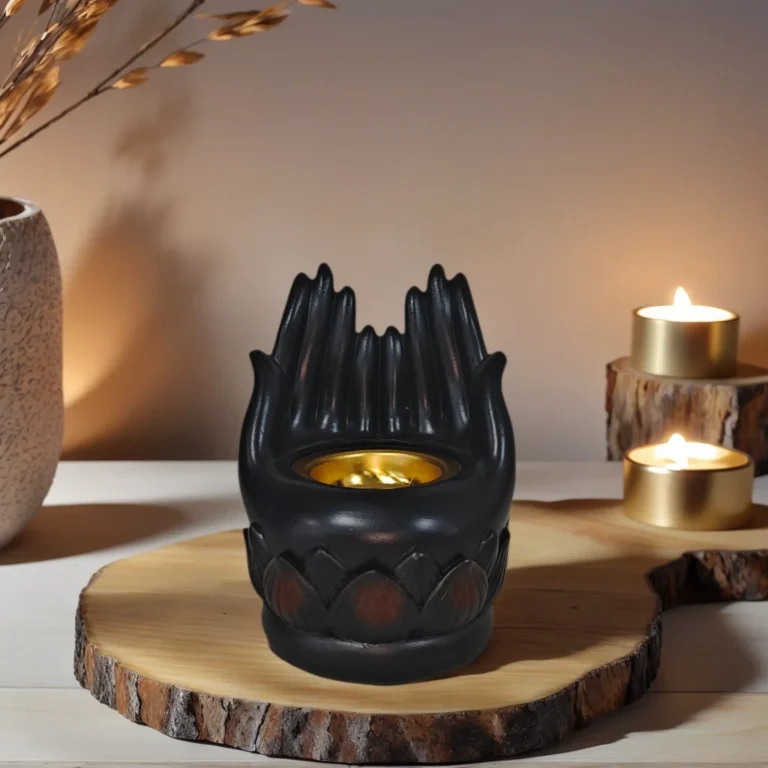 1 Piece of Creative Zen Two-Hand Shaped Aromatherapy Stove Black and White Two-Color New Chinoiserie Desktop Decoration Fragrance Ornaments Suitable for Halloween and Other Holidays - Image 4