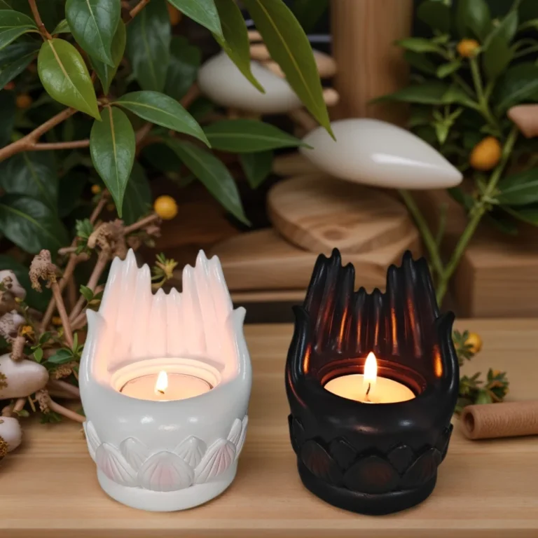 1 Piece of Creative Zen Two-Hand Shaped Aromatherapy Stove Black and White Two-Color New Chinoiserie Desktop Decoration Fragrance Ornaments Suitable for Halloween and Other Holidays - Image 5