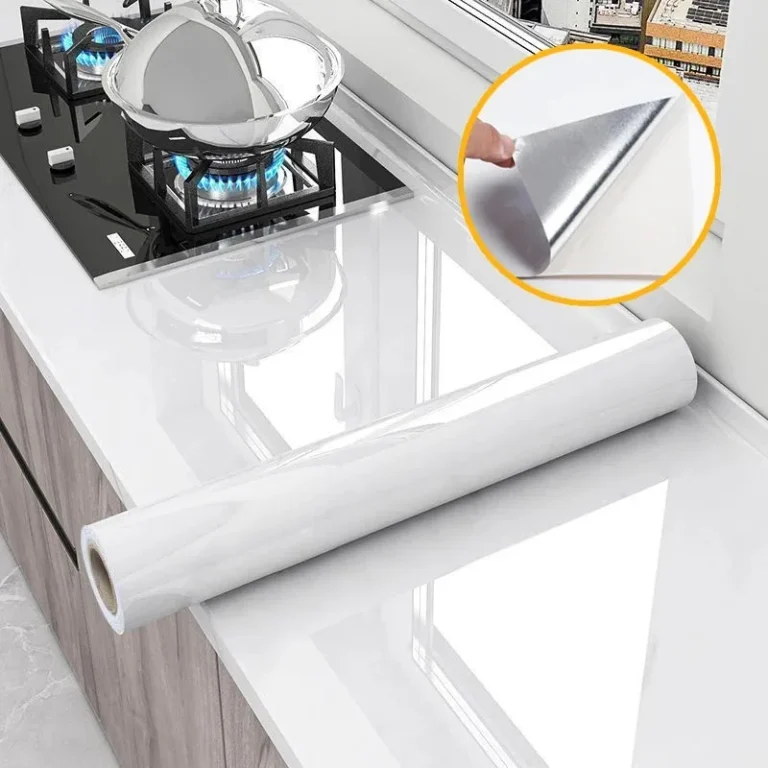 For Kitchen Room Decoration Oil Proof Waterproof PVC Self-adhesive High Temperature Resistance Wallpaper 60cm Stickers Home - Image 2