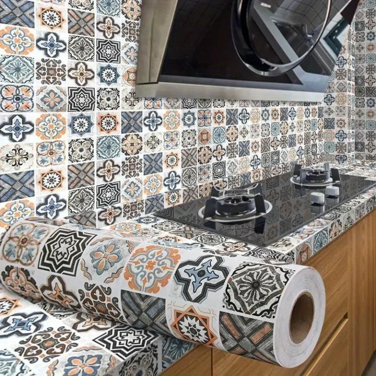 For Kitchen Room Decoration Oil Proof Waterproof PVC Self-adhesive High Temperature Resistance Wallpaper 60cm Stickers Home - Image 5