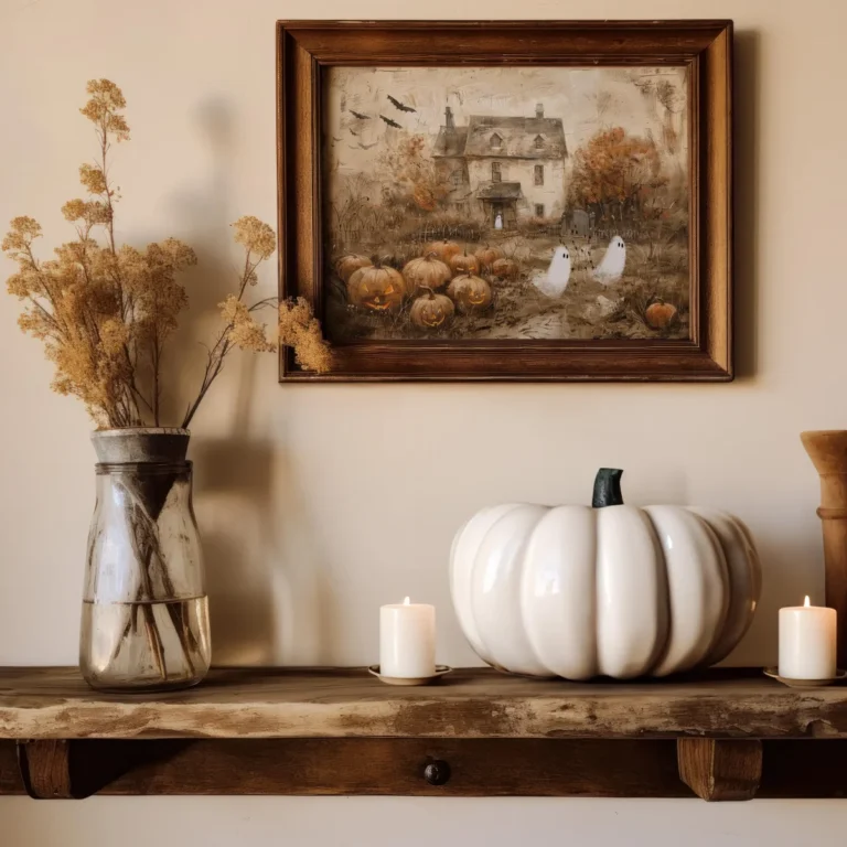 Cute Ghosts Haunted Farmhouse Canvas Prints Poster Pooky Pumpkin Patch Halloween Art Prints Fall Wall Art Home Decor Art Poster - Image 4