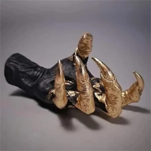 Creative Shape Crafts Witch Hand Wall Hanging Statue Resin Aesthetic Art Sculpture Halloween Decor Jewelry Display Rack Hanger