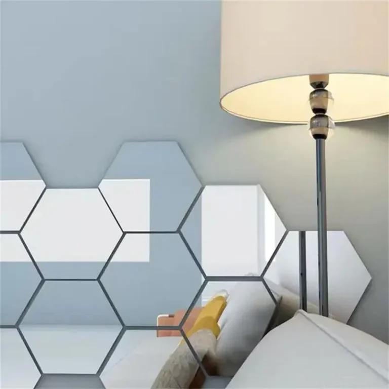 Hexagon Acrylic Mirror Wall Sticker Mini Mirror Solid Pastel Self-adhesive Gold Silver Decals Home Bedroom Art Decoration - Image 3