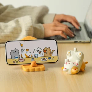 Creative Cat Mobile Phone Holder Cute Office Desktop Workstation Decoration Teachers' Day Gift Cartoon Decorative Ornament