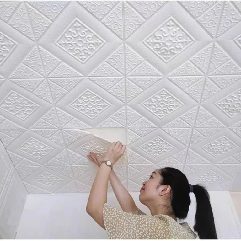 35*35cm 3D Foam Ceiling Background Wallpaper Peel and Stick Waterproof Wall Stickers Anti-collision Bed Room Decor - Image 5