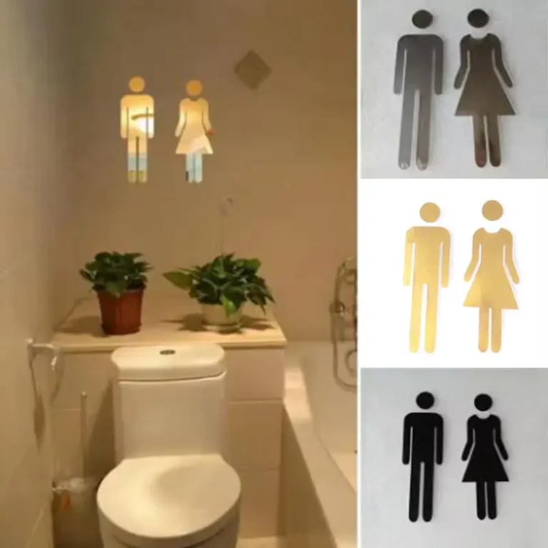 3D DIY Woman Man Toilet Door Sign Bathroom Restroom WC Door Sign For Toilet Door Sign Wall Sticker Decor Removable Logo 1 Pairs - Image 3