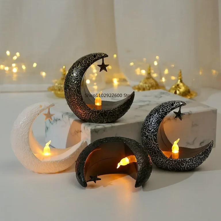 2025 Ramadan Decoration Star Moon LED Candlestick Lamp for Ramadan Kareem Islamic Muslim Home Decor Lamp Eid Mubarak Party Gifts - Image 2
