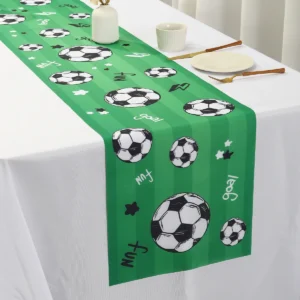 180×35cm Soccer Table Runner Decors Polyester Football Tablecover Soccer Birthday Party Decorations Sport Theme Decor