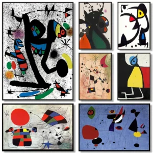 Modern Joan Miro Surrealism Art Posters and Prints Canvas Painting Wall Pictures Abstract Decorative Home Room Decor Cuadros