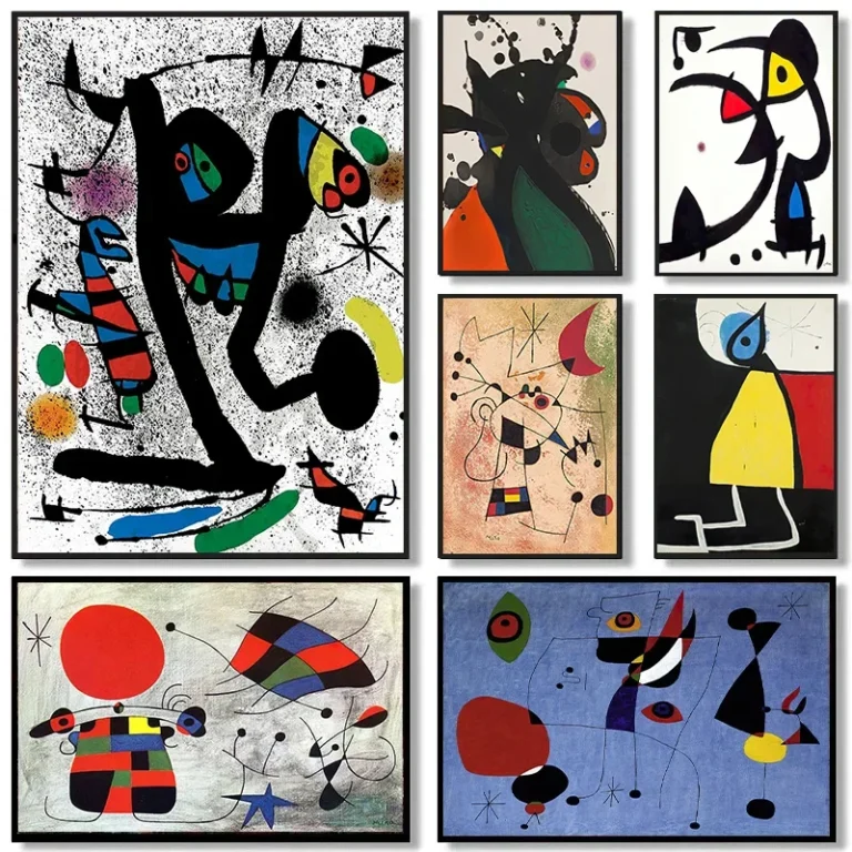 Modern Joan Miro Surrealism Art Posters and Prints Canvas Painting Wall Pictures Abstract Decorative Home Room Decor Cuadros
