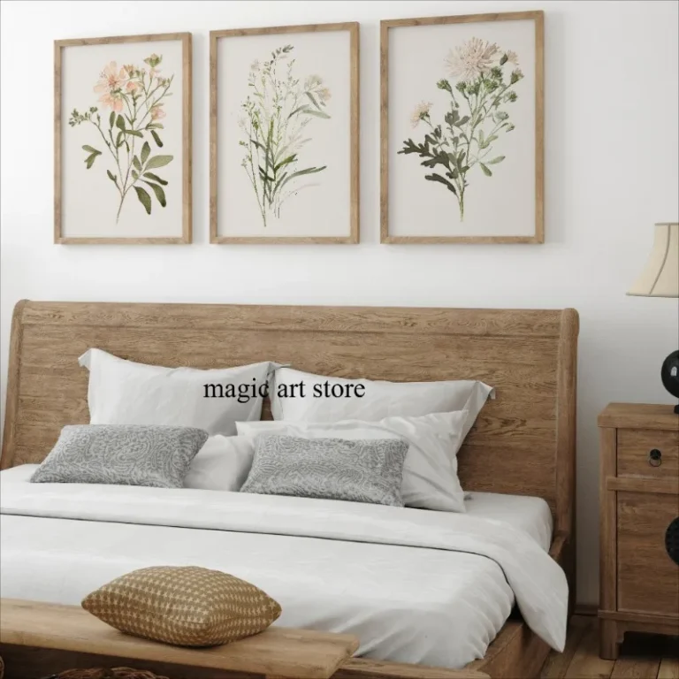 Minimalist Boho Retro Flowers Wildflower Floral Botanical Art Poster Canvas Painting Wall Prints Picture Living Room Home Decor