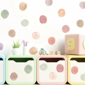 3 pieces/set of dot shaped wall stickers, modern color block PVC wall stickers, watercolor dot stickers for home decoration,