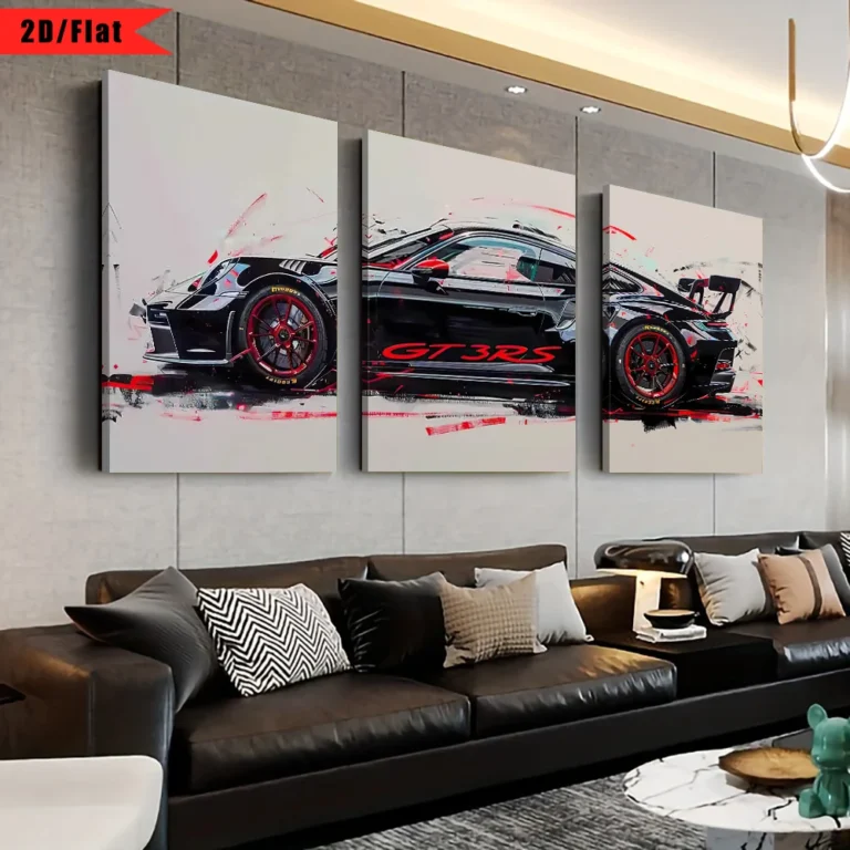 Fashionable Popular Super Sports Car GT3 RS Graffiti Wall Art, HD Canvas Print Poster, Home, Living Room, Room Decoration - Image 2