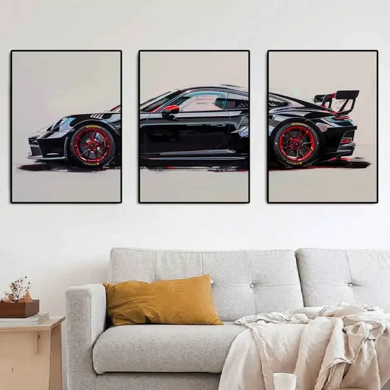 Fashionable Popular Super Sports Car GT3 RS Graffiti Wall Art, HD Canvas Print Poster, Home, Living Room, Room Decoration - Image 3