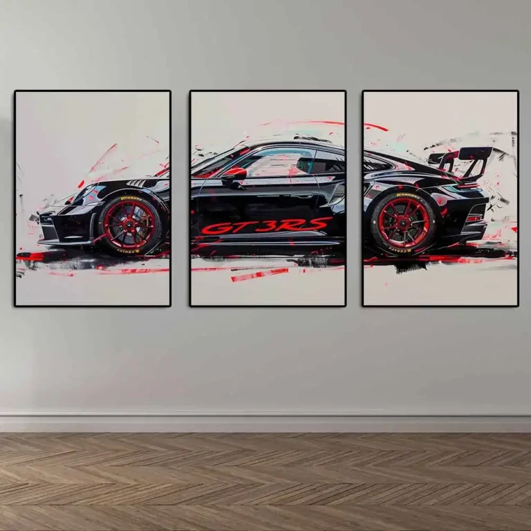 Fashionable Popular Super Sports Car GT3 RS Graffiti Wall Art, HD Canvas Print Poster, Home, Living Room, Room Decoration - Image 4