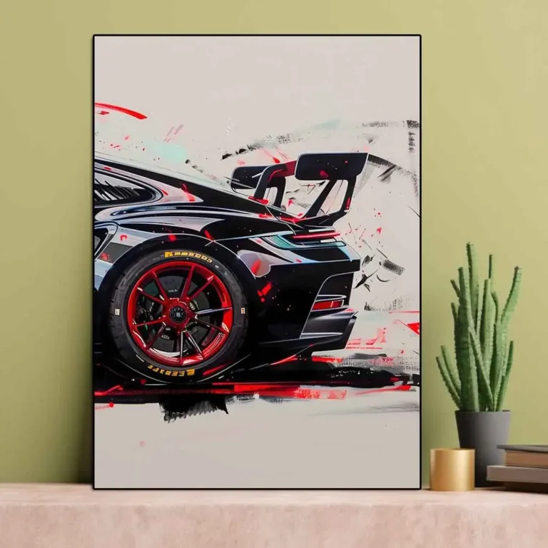 Fashionable Popular Super Sports Car GT3 RS Graffiti Wall Art, HD Canvas Print Poster, Home, Living Room, Room Decoration - Image 5