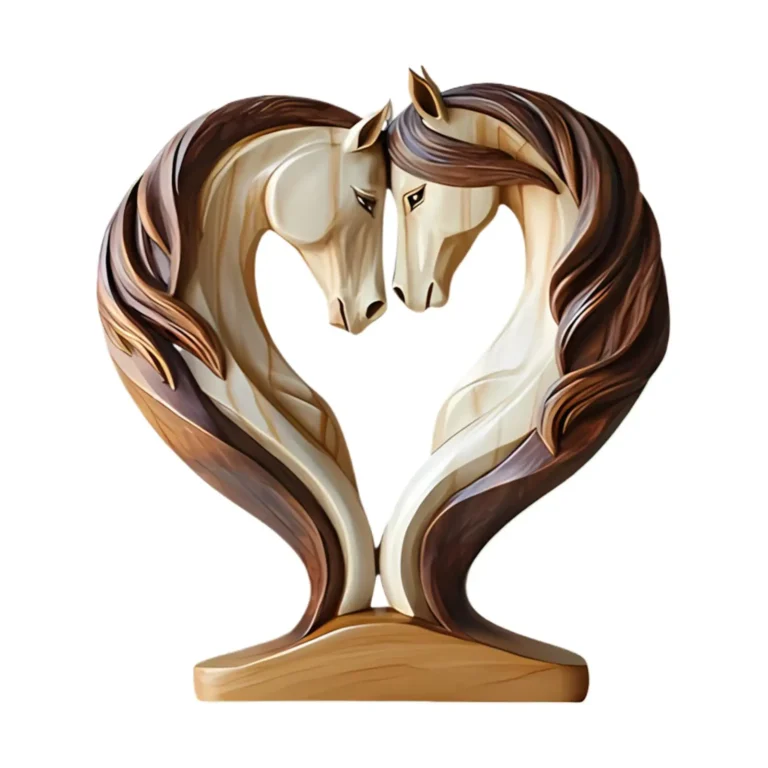 Horse Sculpture 2D wooden horse statue Snuggle Pose Animal Ornament Tabletop Display for Workplace Home Nursery Shelf - Image 6