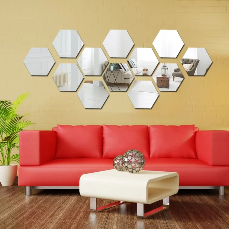 Creative Hexagonal Mirror Acrylic Self Adhesive Wall-mounted Decorative Mirror Background Wall Decorative Mirror 45 Pieces - Image 2