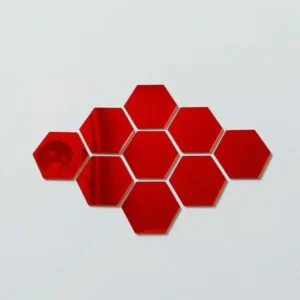 6/12PCS 4 Color Hexagon Acrylic Wall Mirror Self Adhesive Stickers Mosaic Tile Decals for Decoration DIY Art Ornaments Gift