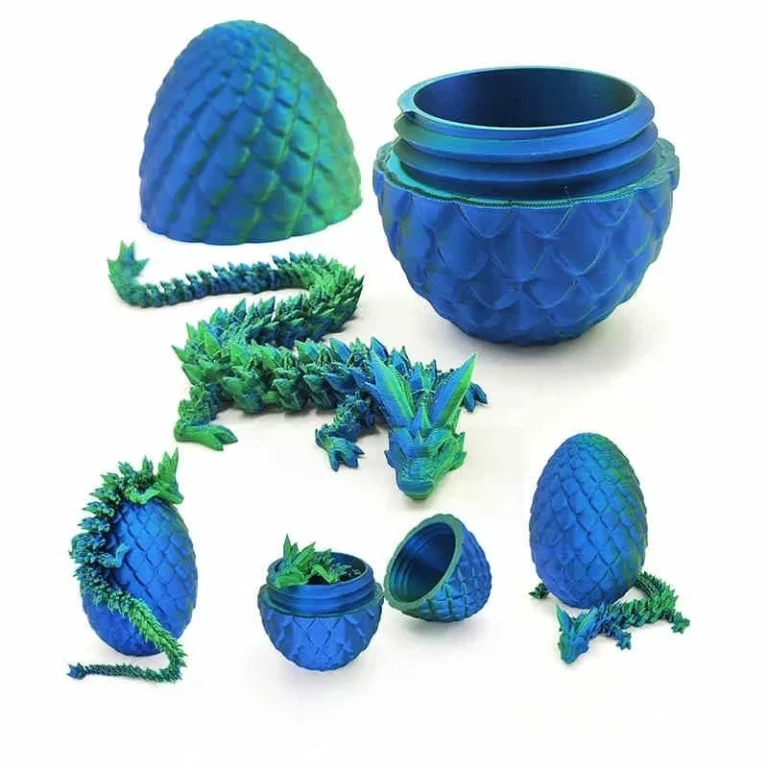 22cm 3D Printed Dragon 8.5cm Dragon Egg Chinese Festival Dragon Figurine Crystal  Egg Funny Home Office Cool ornament Decoration - Image 2