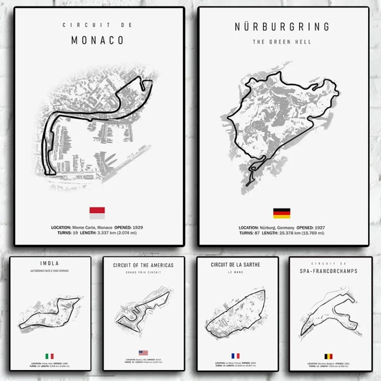 F1 Imola Monaco Track Circuit Canvas Painting Formula 1 Wall Art Nordic Poster Aesthetic Motorsport Race Picture for Home Decor - Image 6