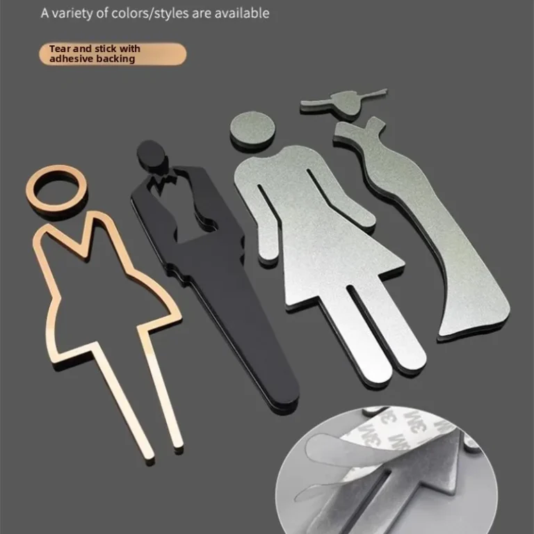 Wall Stickers Toilet Bathroom Door  WC Entrance Sign Home Decoration Creative Black Pattern Wall Decals Wallpaper  House Sign - Image 3