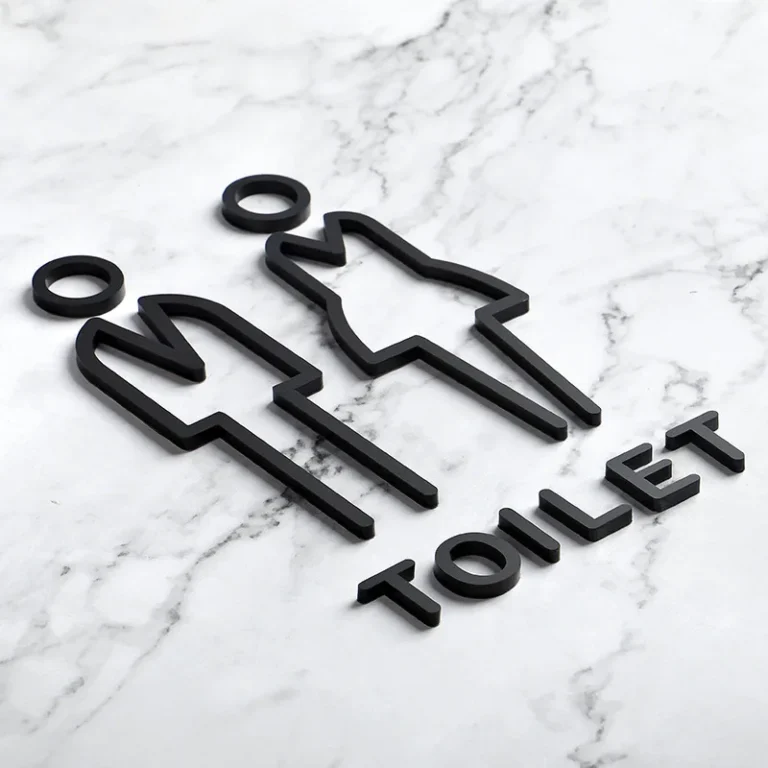 Wall Stickers Toilet Bathroom Door  WC Entrance Sign Home Decoration Creative Black Pattern Wall Decals Wallpaper  House Sign - Image 5