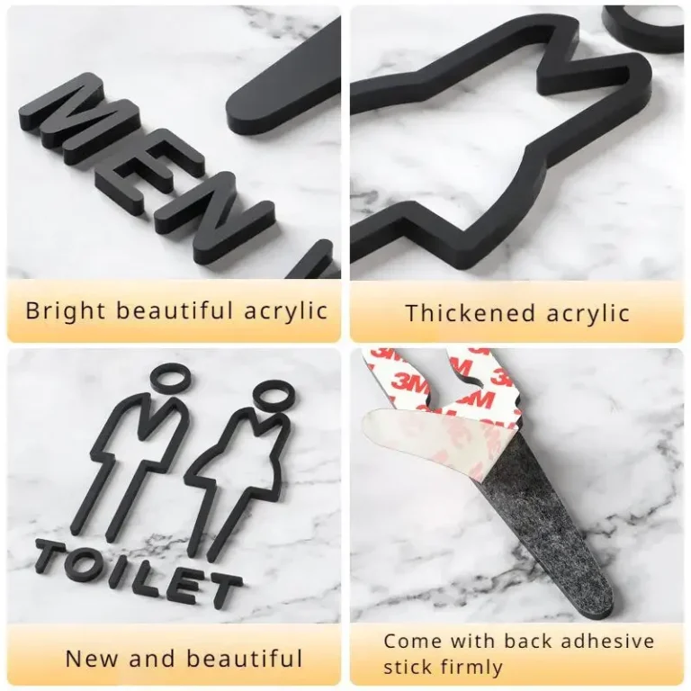Wall Stickers Toilet Bathroom Door  WC Entrance Sign Home Decoration Creative Black Pattern Wall Decals Wallpaper  House Sign - Image 6