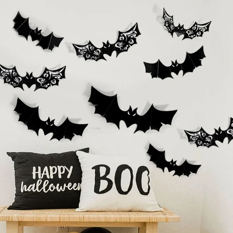 8pcs Halloween 3D Bat Sticker，Black Hollow Bat Wall Sticker Door Window Decor Holiday Party Scene Atmosphere Decoration Props - Image 2