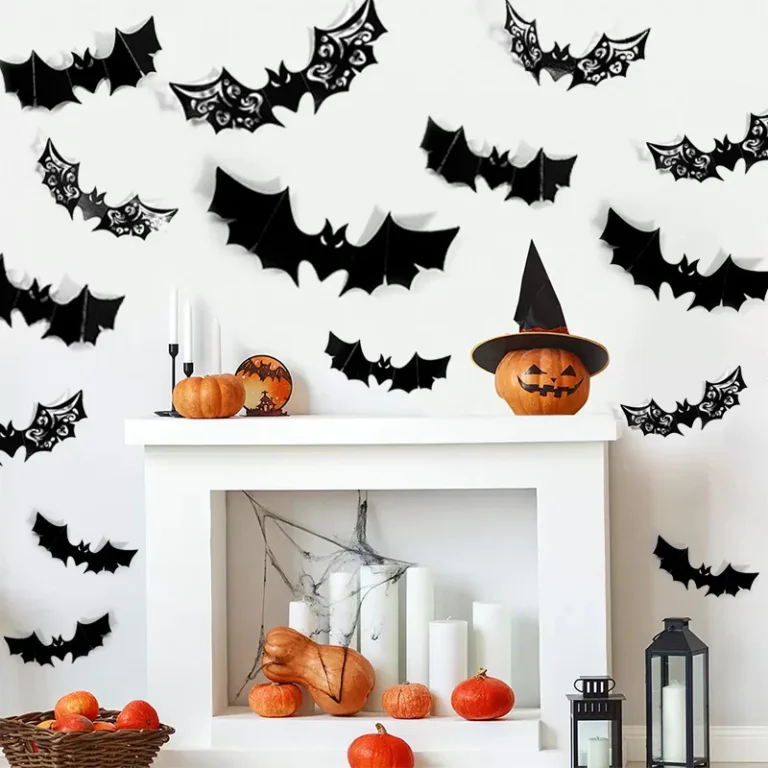 8pcs Halloween 3D Bat Sticker，Black Hollow Bat Wall Sticker Door Window Decor Holiday Party Scene Atmosphere Decoration Props - Image 3