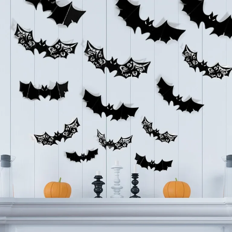 8pcs Halloween 3D Bat Sticker，Black Hollow Bat Wall Sticker Door Window Decor Holiday Party Scene Atmosphere Decoration Props - Image 4