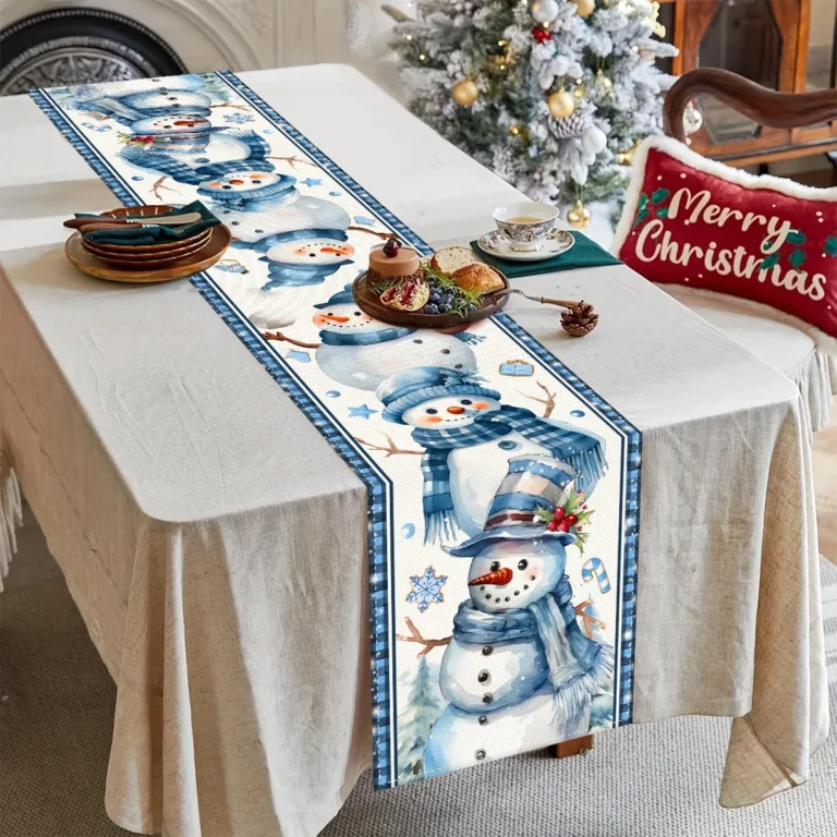 Christmas Linen Table Runners Xmas Dresser Scarf Decor for Home Kitchen Dining Table Cover Christmas Decorations 2025 Navidad - Image 3