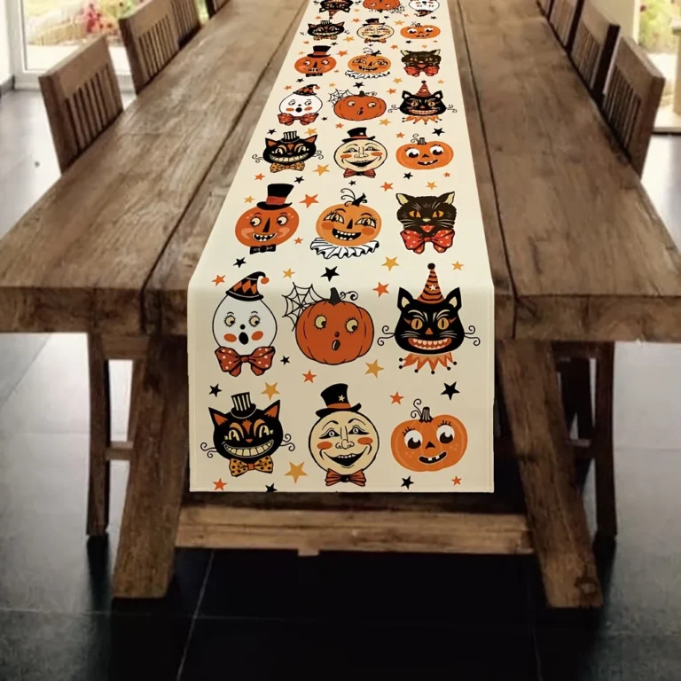 VIKAMA Halloween Table Flag Style, Childlike Cartoon Ghost Face Pumpkin Halloween Party Kitchen Home Decoration - Image 2