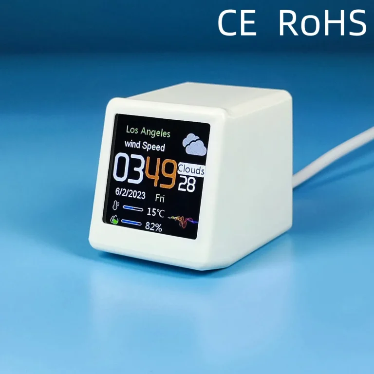 MINI Size Smart WIFI Weather Station Clock for Game Room Decoration. DIY Cute GIF Animations and Electronic Album Function - Image 3