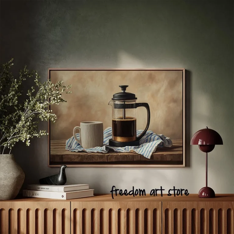 Vintage Coffee French Press Kitchen Rustic Cafe Cozy Coffee Art Poster Canvas Painting Wall Prints Picture for Room Home Decor - Image 3