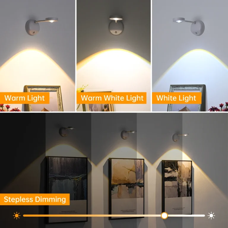 Wall Lamp Rechargeable Intelligent Human Sensing Wireless Night Light Dimmable LED Spotlights for Decoration Painting Lighting - Image 3