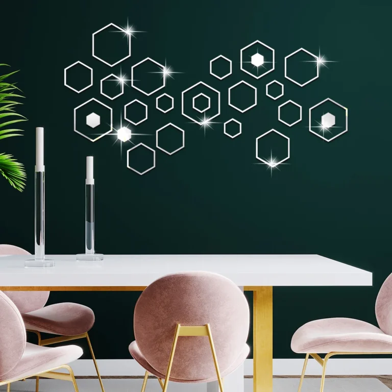 24pcs Hollow 3D Hexagonal Mirror Wall Sticker DIY Honeycomb Decoration Self Adhesive Paper Waterproof Home Living Room Bedroom - Image 2