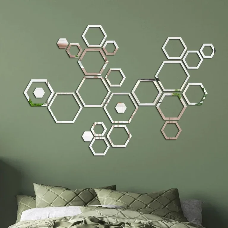 24pcs Hollow 3D Hexagonal Mirror Wall Sticker DIY Honeycomb Decoration Self Adhesive Paper Waterproof Home Living Room Bedroom - Image 3