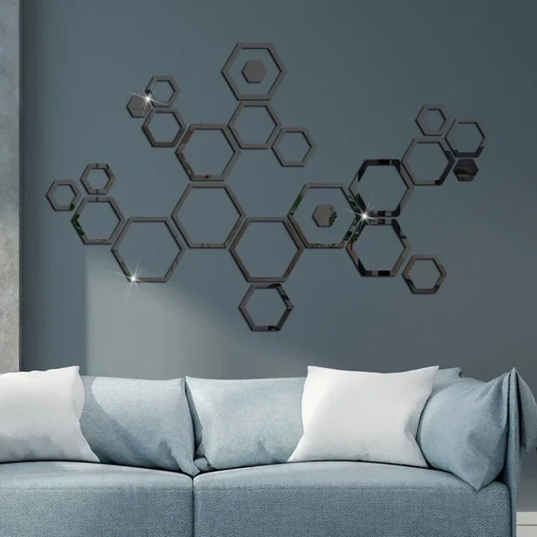 24pcs Hollow 3D Hexagonal Mirror Wall Sticker DIY Honeycomb Decoration Self Adhesive Paper Waterproof Home Living Room Bedroom - Image 4