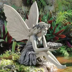 Peace Prayer Girl Sculpture Fairy Statue Resin Decoration Garden Decoration Angel Statue Craft Retro Desktop Decoration