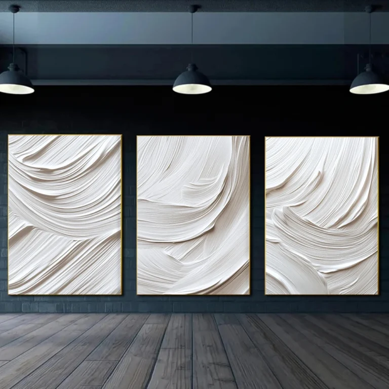 Modern Abstract Beige 3D Flowing Texture Art Posters Nordic Minimalist White Wave Texture Canvas Painting Living Room Home Decor