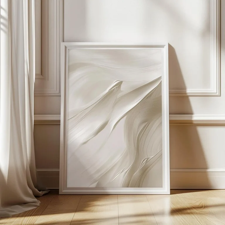Modern Abstract Beige 3D Flowing Texture Art Posters Nordic Minimalist White Wave Texture Canvas Painting Living Room Home Decor - Image 4
