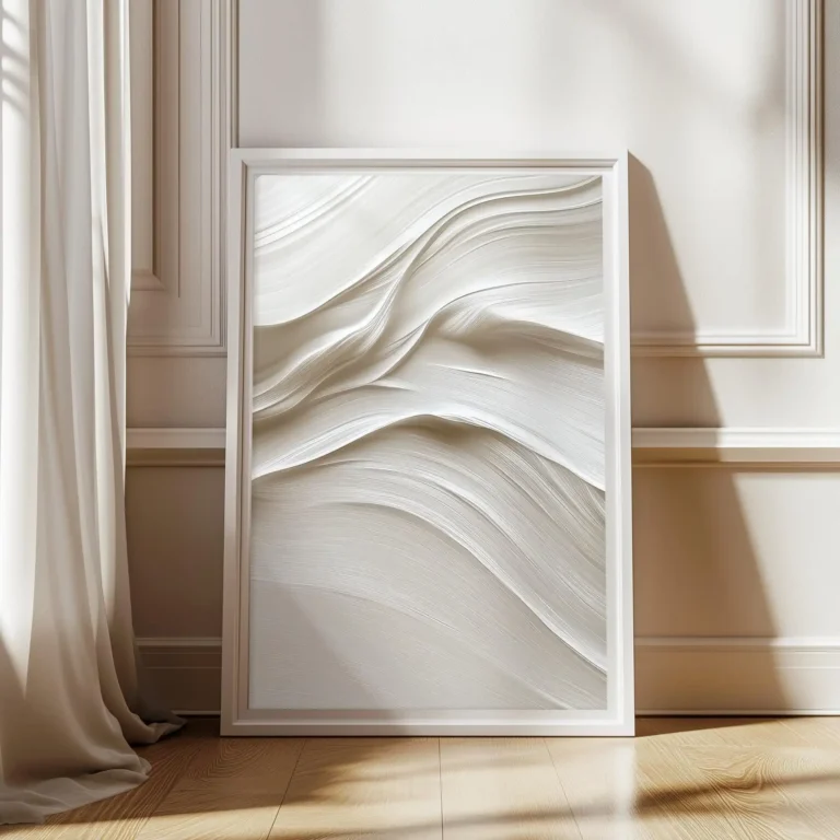 Modern Abstract Beige 3D Flowing Texture Art Posters Nordic Minimalist White Wave Texture Canvas Painting Living Room Home Decor - Image 5